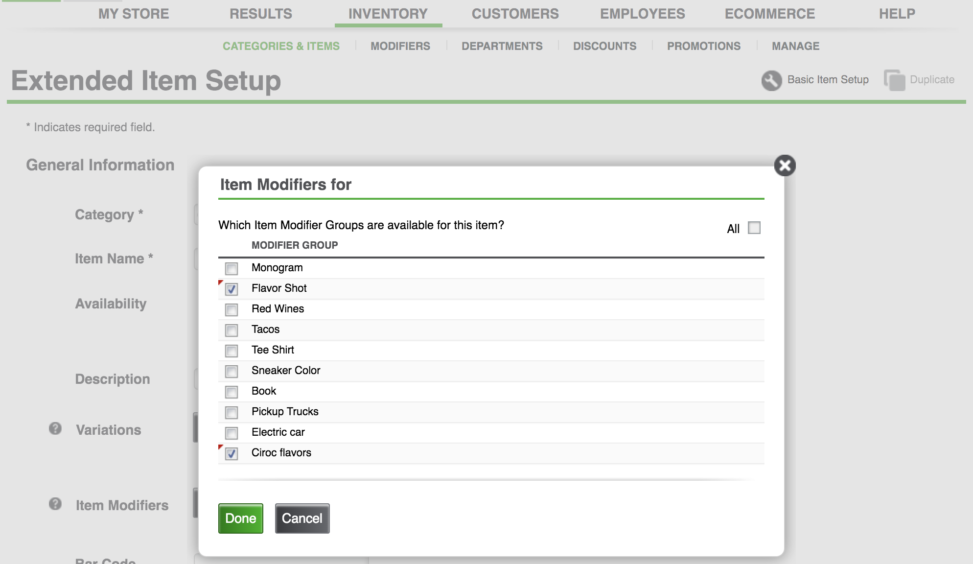 set up modifiers ncr silver