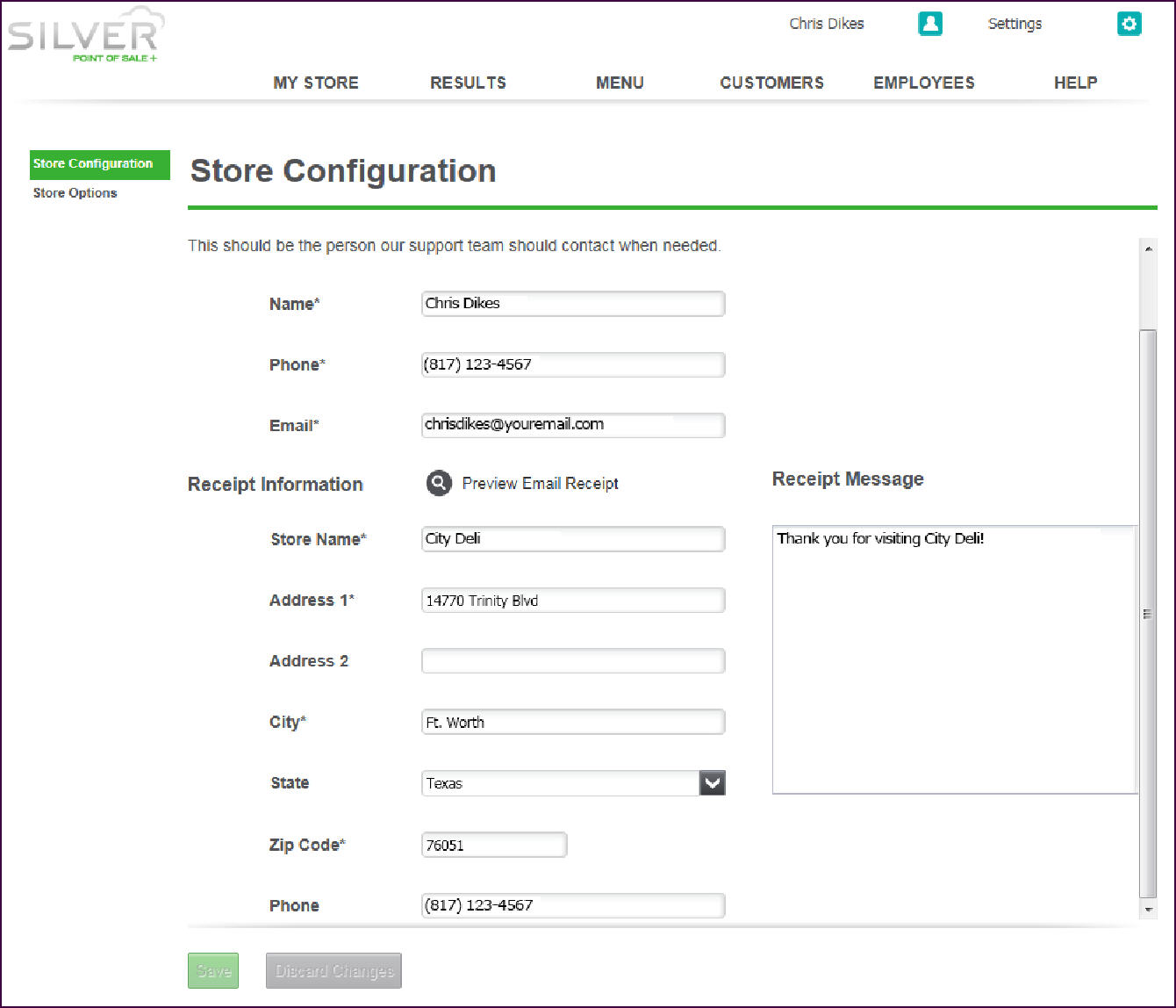 Store Configuration