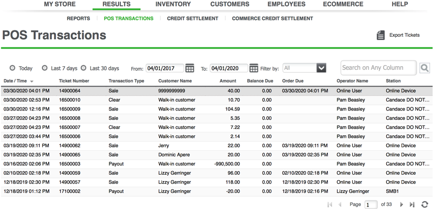 POS Transactions Back Office NCR Silver